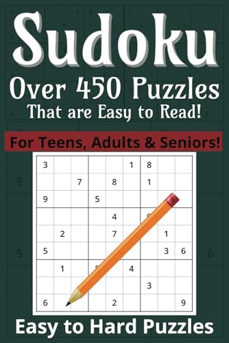 Sudoku Puzzles for Adults: Easy to Read Sudoku Book | 6 x 9, 200 pages | With More Than 450 Sudoku Puzzles from Easy to Hard for teens, adults and seniors Sudoku Puzzles for Adults: Easy to Read Sudoku Book | 6 x 9, 200 pages | With More Than 450 Sudoku Puzzles from Easy to Hard for teens, adults and seniors von Independently published