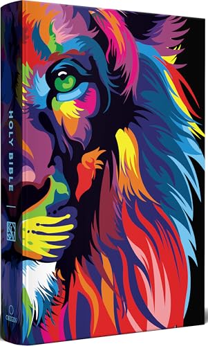 KJV Holy Bible, Multi Color Lion of Judah, Large Print, Handy Size Format, Hardcover, Ribbon Marker, and Red Letter von Origin