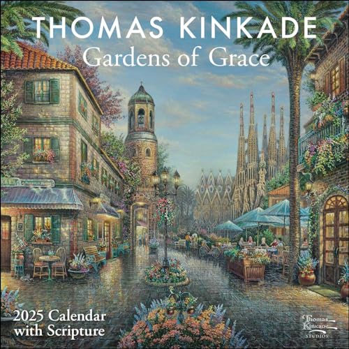 Thomas Kinkade Gardens of Grace with Scripture 2025 Wall Calendar von Andrews McMeel Publishing