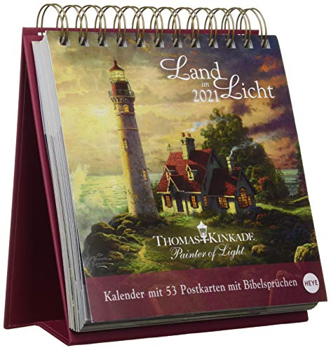 Thomas Kinkade Premium-Postkartenkalender 2021 - Wochenkalender zum Aufstellen mit 53 perforierten Postkarten - mit Spiralbindung - Format 16,5 x 17,7 cm: Kalender mit 53 Postkarten mit Bibelspüchen