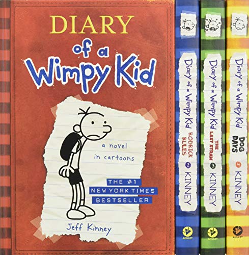 Diary of a Wimpy Kid Box of Books 1-4 Hardcover Gift Set: Diary of e Wimpy Kid, Rodrick Rlues, The Last Straw, Dog Days