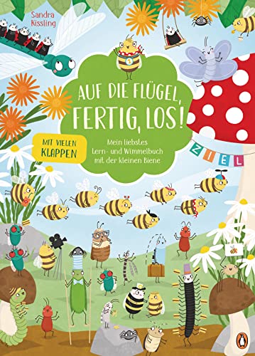 Auf die Flügel, fertig, los!: Mein liebstes Lern- und Wimmelbuch mit der kleinen Biene - Pappbilderbuch mit vielen Klappen für Kinder ab 30 Monaten von Penguin Junior