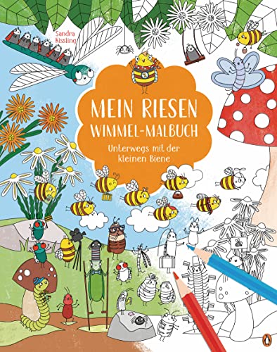 Mein Riesen-Wimmel-Malbuch - Unterwegs mit der kleinen Biene: Großformatiges Malbuch ab 4 Jahren von PENGUIN VERLAG