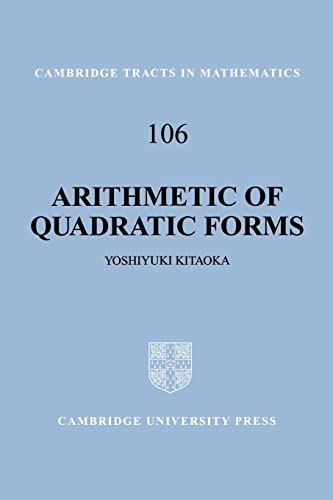 Arithmetic of Quadratic Forms (Cambridge Tracts in Mathematics) von Cambridge University Press