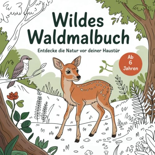 Wildes Waldmalbuch: Entdecke die Natur vor deiner Haustür: Ausmalbuch für kleine Waldentdecker ab 6 Jahren mit 45 Seiten von Independently published