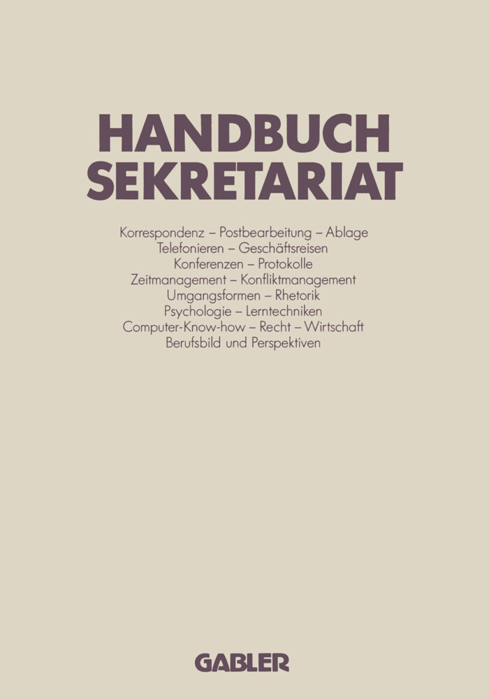 Handbuch Sekretariat von Gabler Verlag