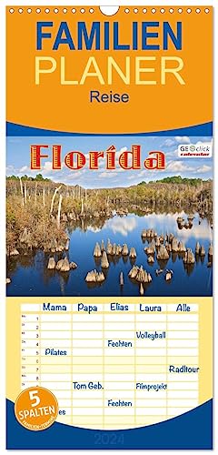 Familienplaner 2024 - GEOclick calendar: Florida mit 5 Spalten (Wandkalender, 21 cm x 45 cm) CALVENDO