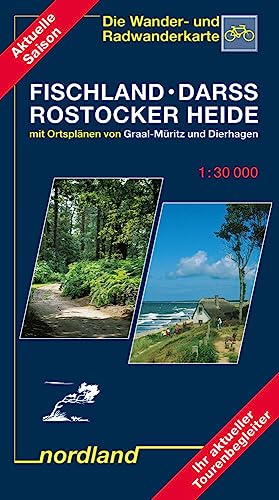 Nordland Karten, Fischland, Darss, Rostocker Heide: 1:30000, Wander- und Radwanderkarte. Mit Ortsplänen von Graal-Müritz und Dierhagen. (Deutsche Ostseeküste)