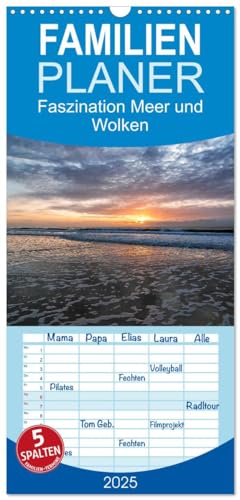 Familienplaner 2025 - Faszination Meer und Wolken mit 5 Spalten (Wandkalender, 21 cm x 45 cm), CALVENDO von CALVENDO