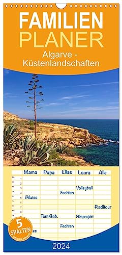 Familienplaner 2024 - Algarve - Küstenlandschaften mit 5 Spalten (Wandkalender, 21 cm x 45 cm) CALVENDO