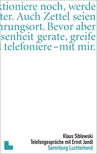 Telefongespräche mit Ernst Jandl: Originalausgabe