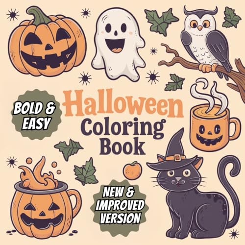Halloween Coloring Book: Bold & Easy Designs for Kids and Adults | Featuring 40 Simple Designs to Color and Relax Halloween Coloring Book: Bold & Easy Designs for Kids and Adults | Featuring 40 Simple Designs to Color and Relax von Independently published