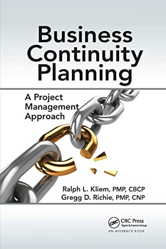 Business Continuity Planning: A Project Management Approach von Auerbach Publications