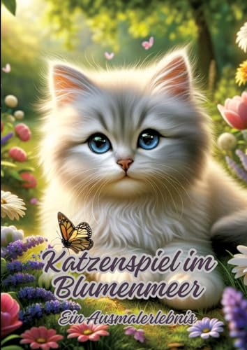 Katzenspiel im Blumenmeer: Ein Ausmalerlebnis von tredition