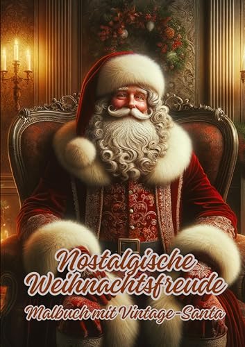 Nostalgische Weihnachtsfreude: Malbuch mit Vintage-Santa