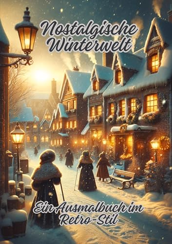 Nostalgische Winterwelt: Ein Ausmalbuch im Retro-Stil