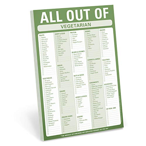 Knock Knock All Out Of Pad (Vegetarian), Vegetarian Shopping List Note Pad