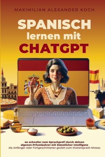 Spanisch lernen mit ChatGPT: 4x schneller zum Sprachprofi durch deinen eigenen Privatlehrer mit Künstlicher Intelligenz | Als Anfänger oder Fortgeschrittener gezielt zum Muttersprach-Niveau von Independently published