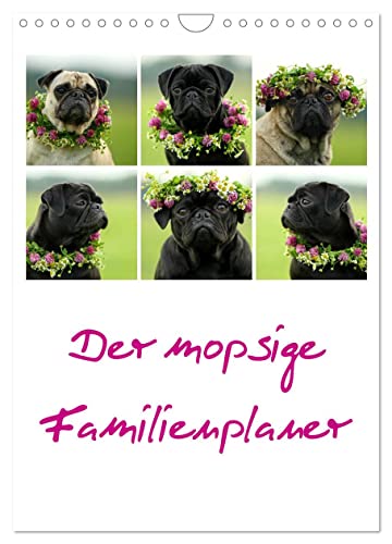 Der mopsige Familienplaner (Wandkalender 2025 DIN A4 hoch), CALVENDO Monatskalender von CALVENDO