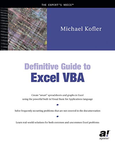 Definitive Guide to Excel VBA Definitive Guide to Excel VBA