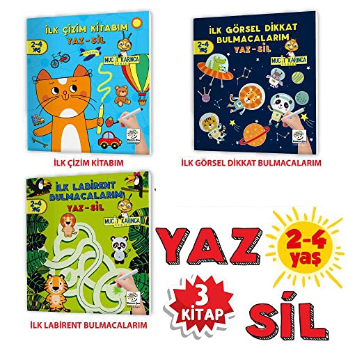 2-4 Yaş Evde Etkinlik Seti - Mucit Karınca Serisi YAZ-SİL Kitaplar 2. Seri 2-4 Yaş Evde Etkinlik Seti - Mucit Karınca Serisi YAZ-SİL Kitaplar 2. Seri