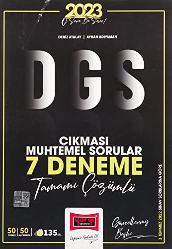 2023 DGS Çıkması Muhtemel Sorular Tamamı Çözümlü 7 Denem 2023 DGS Çıkması Muhtemel Sorular Tamamı Çözümlü 7 Denem
