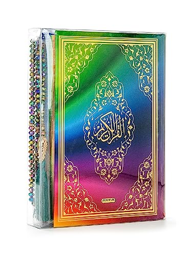 Mühürlü Orta Boy Kur'an-ı Kerim - Gökkuşağı -Kristal Tesbih (kod:227G)