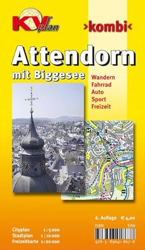 Attendorn mit Biggesee: 1:10.000 Stadtplan mit Freizeitkarte 1:20.000 Rad- und Wanderwegen, Cityplan 1:5.000: Cityplan 1 : 5 000. Stadtplan 1 : 10 ... Auto. Sport. Freizeit (KVplan-Kombi-Reihe)