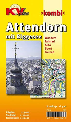 Attendorn mit Biggesee: 1:10.000 Stadtplan mit Freizeitkarte 1:20.000 Rad- und Wanderwegen, Cityplan 1:5.000: Cityplan 1 : 5 000. Stadtplan 1 : 10 ... Auto. Sport. Freizeit (KVplan-Kombi-Reihe)