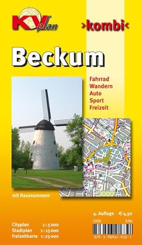 Beckum: 1:15.000 Stadtplan mit Freizeitkarte 1:25.000 inkl. Rad- und Wanderwegen, Cityplan 1:5.000: Fahrrad. Wandern. Auto. Sport. Freizeit (KVplan Münsterland-Region)