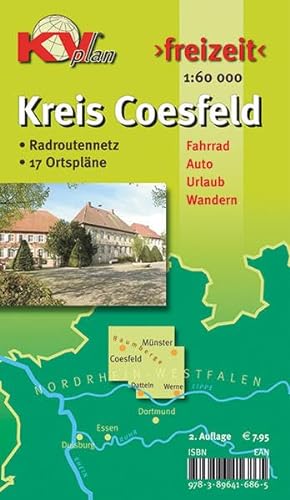 Coesfeld Kreiskarte für das südliche Münsterland: 1:60.000 Freizeitkarte mit beschildertem Radroutennetz und 17 Ortsplänen in 1:25.000 (KVplan Münsterland-Region)