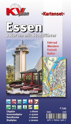 Essen: Kartenset mit Stadtführer (KVplan-Kombi-Reihe) von KommunalVerlag Tacken e.K
