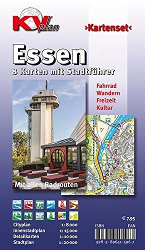 Essen: Kartenset mit Stadtführer (KVplan-Kombi-Reihe) von KommunalVerlag Tacken e.K