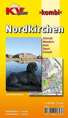 Nordkirchen: 1:12.500 Gemeindeplan mit Freizeitkarte 1.25.000 inkl. Radrouten, Wander- und Reitwegen, Hausnummern der Bauernschaften: Fahrrad, ... Bauernschaften (KVplan Münsterland-Region)