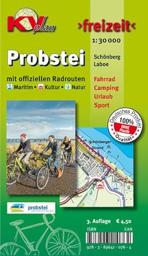 Probstei mit Laboe und Schönberg: 1:25.000 Rad- und Urlaubskarte: KVplan, Radkarte/Freizeitkarte/Radroutenkarte für Maritim-, Kultur- und Natur-Route, 1:30.000 (KVplan Schleswig-Holstein-Region)