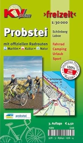 Probstei mit Laboe und Schönberg: 1:25.000 Rad- und Urlaubskarte: KVplan, Radkarte/Freizeitkarte/Radroutenkarte für Maritim-, Kultur- und Natur-Route, 1:30.000 (KVplan Schleswig-Holstein-Region)