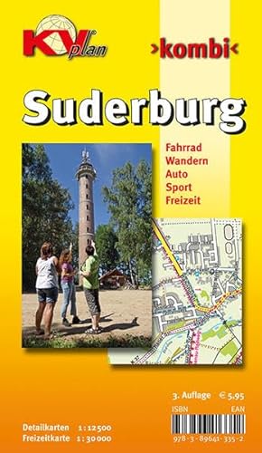 Suderburg: 1:12.500 Samtgemeindeplan mit Freizeitkarte Suderburger Land 1:30.000 inkl. Rad- und Wanderwegen: Fahrrad / Wandern / Auto / Sport / Freizeit (KVplan Heide-Region)
