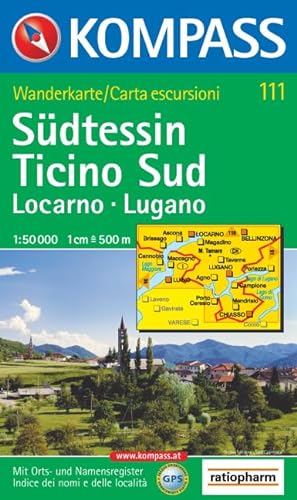 Südtessin, Locarno, Lugano. 1:50.000. Wandern. GPS-genau
