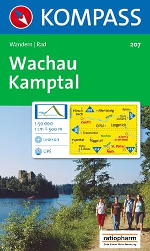 Wachau, Kamptal: Wander- und Radtourenkarte. GPS-genau. 1:50.000