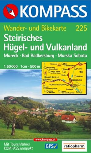 Südsteirisches Hügel- und Vulkanland 1 : 50 000. Mureck, Bad Radkersburg, Murska Sobota. GPS-genau von KOMPASS