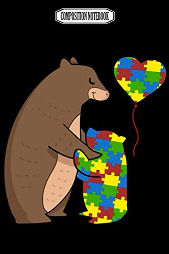 Composition Notebook: Bear autism awareness t shirt ovarian colorectal pancreatic breast cancer awareness notebook Journal Notebook Blank Lined Ruled 6x9 100 Pages