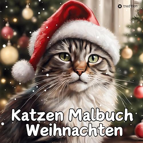 Katzen Malbuch Weihnachten Weihnachtskatzen Magische Katzen zum Ausmalen für Katzenliebhaber 40 süße Katzen am Kamin Weihnachtsbaum Blockhaus Geschenk ... Nikolaus, Geburtstag (Katzen Malbücher)