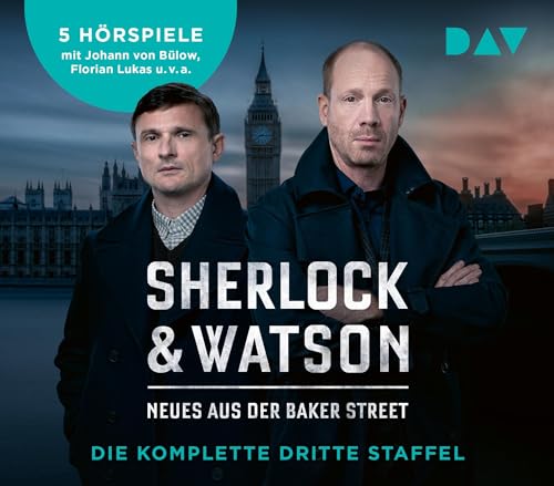 Sherlock & Watson – Neues aus der Baker Street. Die komplette dritte Staffel: Hörspiele mit Johann von Bülow, Florian Lukas, Stefan Kaminski u.v.a. (10 CDs) von Der Audio Verlag