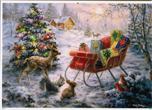 Geschenkeschlitten im Wald