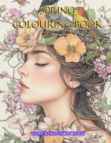 Spring Easter Themed Adult Colouring Book With Realistic Pictures Stress Relief Colouring 80 Pages von Independently published