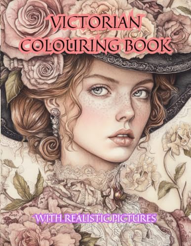 Victorian themed Colouring Book for Adults Stress Relief 80 Pages von Independently published