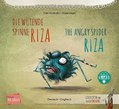 Die wütende Spinne Riza: Kinderbuch Deutsch-Englisch mit MP3-Hörbuch zum Herunterladen von Hueber Verlag