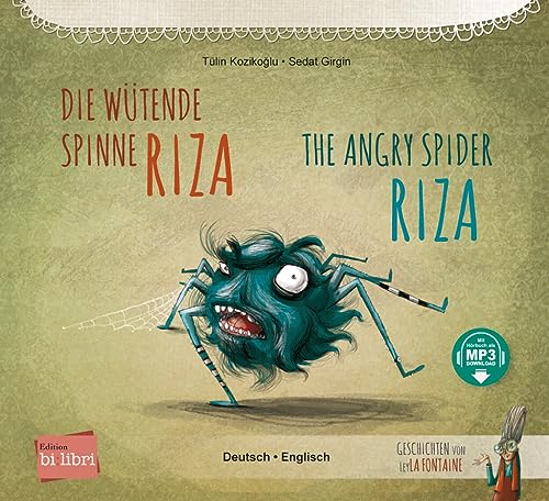 Die wütende Spinne Riza (Deutsch-Englisch): Zweisprachiges Kinderbuch mit MP3-Hörbuch zum Herunterladen von Hueber