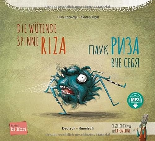 Die wütende Spinne Riza: Kinderbuch Deutsch-Russisch mit MP3-Hörbuch zum Herunterladen