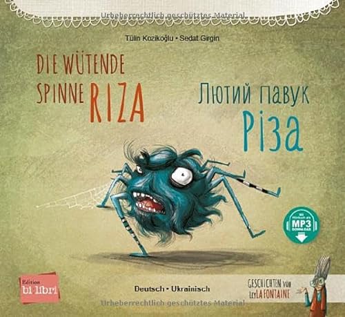 Die wütende Spinne Riza: Kinderbuch Deutsch-Ukrainisch mit MP3-Hörbuch zum Herunterladen